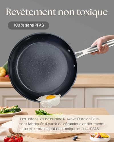 Casserole haut de gamme en céramique grise compatible induction