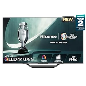 Hisense 55U78N-55 inch Mini-LED PRO 4K QLED 144Hz Google TV with Quantum Dot Technology, DTS Virtual: X, HDR10/HDR10+/HLG, 1500 Nits Peak Brightness