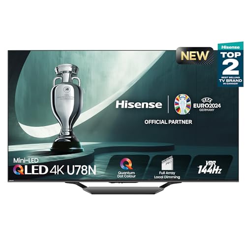 Hisense 55U78N-55 inch Mini-LED PRO 4K QLED 144Hz Google TV with Quantum Dot Technology, DTS Virtual: X, HDR10/HDR10+/HLG, 1500 Nits Peak Brightness