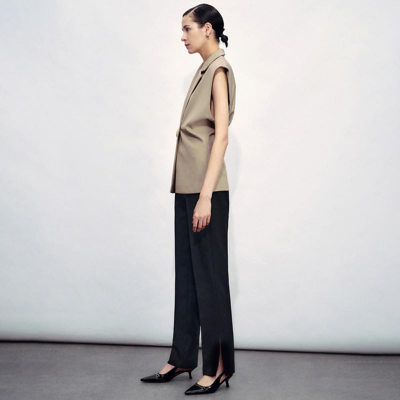 Womens Sleeveless Blazer Vest V Neck Summer Casual Waistcoat Lapel Collar Button Up Tops for Women3