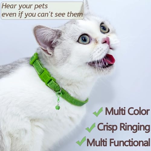 Aoche Pet Bells for Collars, 6pcs Dog Bells Cat Bells Multi-Color Dog Collar Charms Pet Pendant Accessories with Clasps