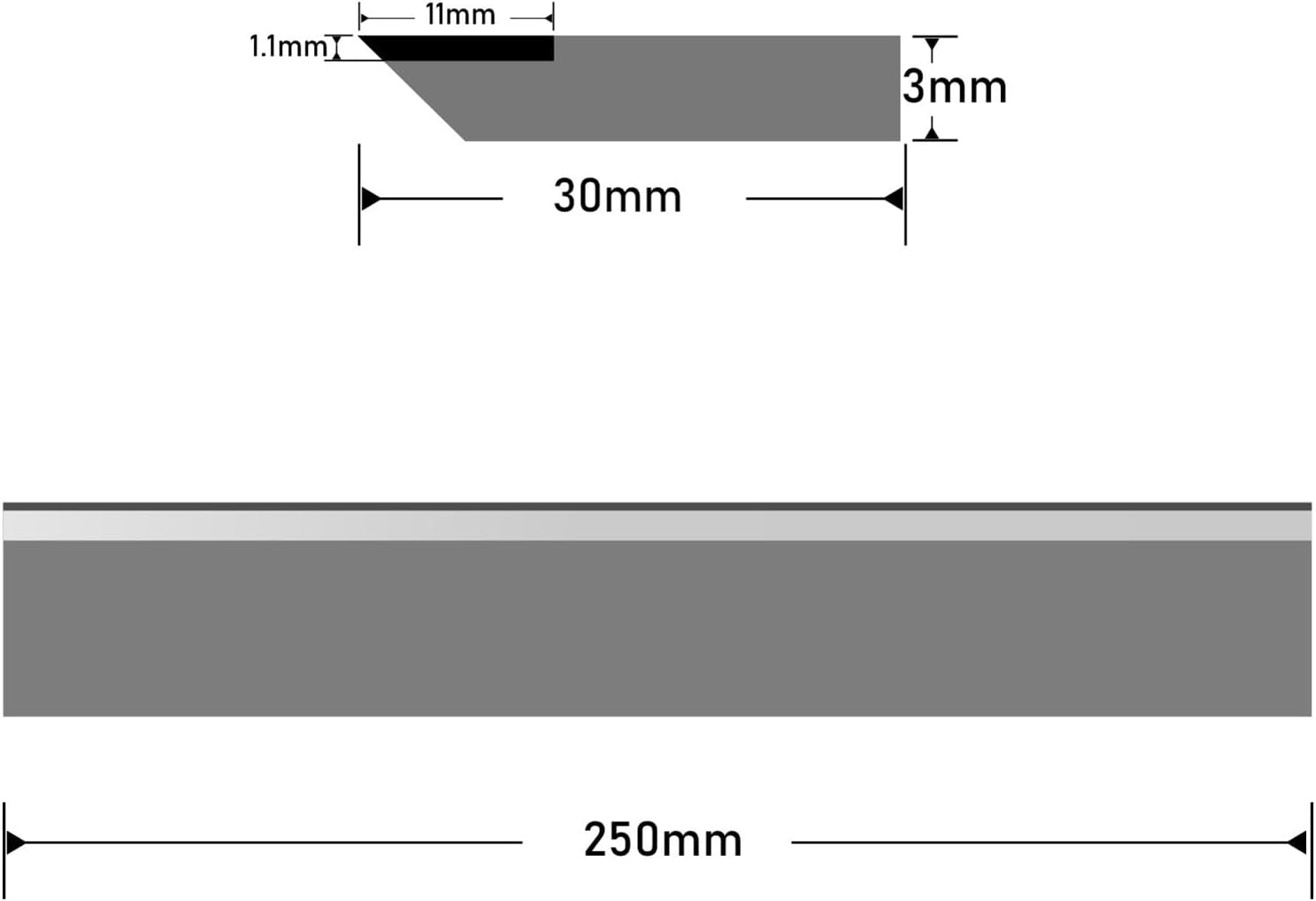 Planer Blades Knives 250×30×3mm Planer Blades Knives Jointer Blades Resharpenable 3 pcs HSS/TCT(250X30X3mm-3PC-TCT)