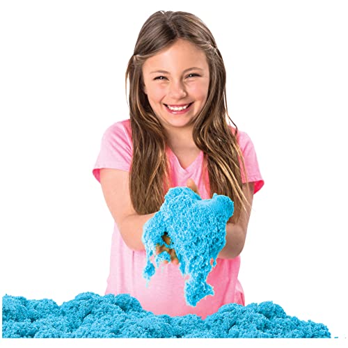 Kinetic Sand, Sandbox Set Kids Toy With 1Lb All-Natural Blue And 3 Molds, Sensory Toys For Kids Ages 3 And Up #TOP5