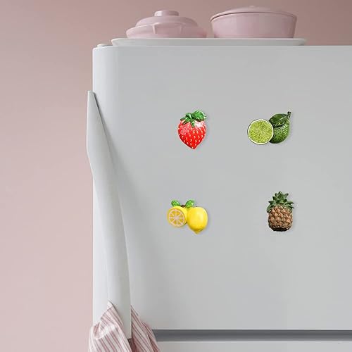 Miniatura 9 de Imán de resina 3D para refrigerador de frutas, limón, fresa, piña, adornos magnéticos para refrigerador, calcomanías magnéticas para cocina, espacio
