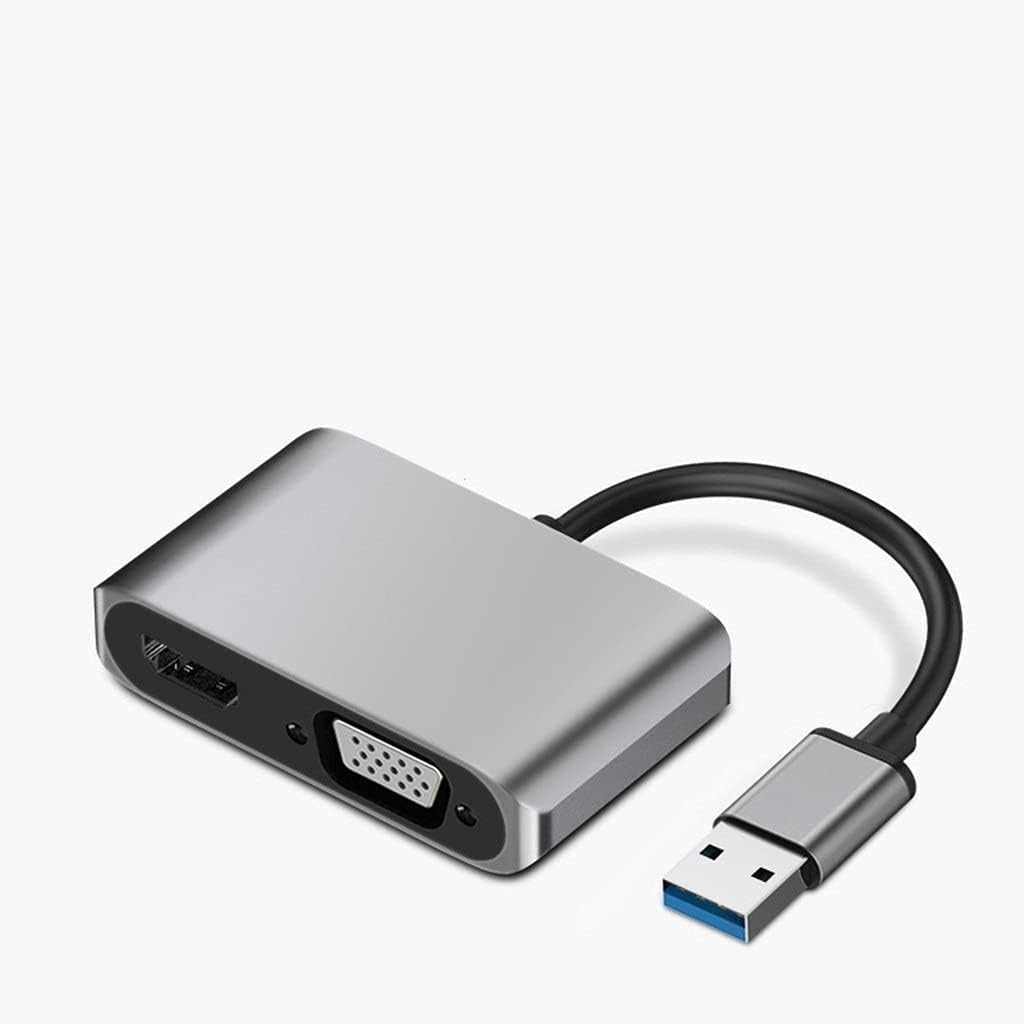 USB 3.0 to HDMI-Compatible VGA Adapter 4K HD Multi-Display 2in1 USB to HDMI-Compatible Converter