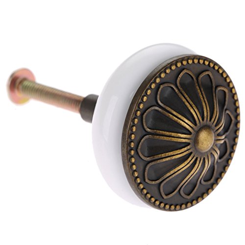 Marstree Corasays Antique Bronze Ceramic Drawer Cupboard Pulls Handles Wardrobe Drawer Cabinet Door Kitchen Knobs And Handles, Pack Of 6 (White) #TOP3