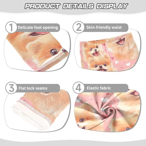 Fluffy Pets Girls Leggings,Workout Leggings for Girls Toddler Athletic Legging Size for 3-10T3