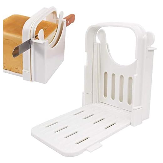 DOUBLE 2 C Bread Slicer Guide for Homemade Bread, Bagel Loaf Sandwich Cutter Slicer Foldable and Adjustable with 5 Slice Thicknesses Mold Cutter Machine