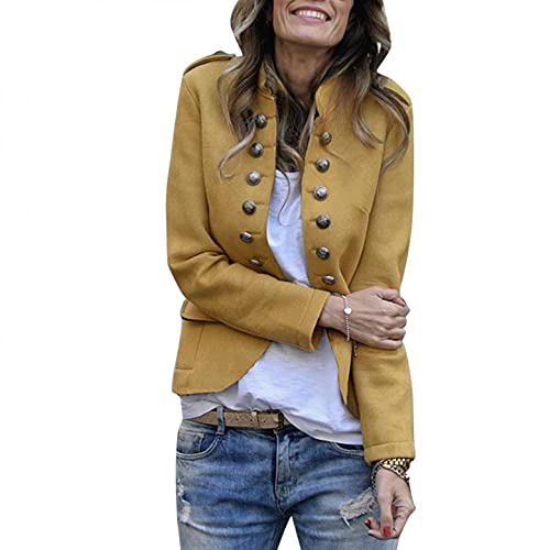 Wollblazer Damen Kurz Anzüge Mantel Herbst Winter Outwear Vordere...