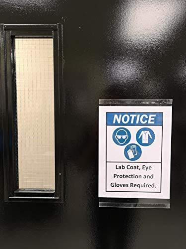 Ez Wall Mount Sign Holder 8.5 X 11, Double Sided,Reusable & Washable Tape; Plastic & Clear, Horizontal & Vertical Paper, Document, Menu, Office Poster Holders, Ad & Flyer Display (10 Packs) #TOP5
