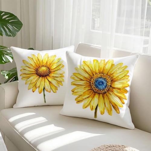 Housse coussin 80x80cm jaune imperméable pour protéger vos grands oreillers