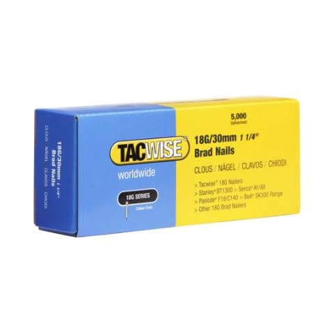 TACWISE 0397 Type 18G / 30 mm Galvanised Brad Nails, Silver, Pack of 5,000 Cover