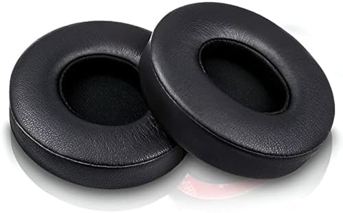 Syga Extra Thick Replacement Earpads for Beats Solo 2 & 3 - Ear Pads for Beats Solo 2 & 3 Wireless ON-Ear Headphones - Soft Leather, Luxury Memory Foam, Strong Adhesive | Black