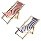 2 Stück Mini Liegestuhl Deko Klein,Strandkorb Deko,Hölzerner Mini Deko Liegestuhl,Miniatur Liegestuhl,Miniatur Strand Stuhl,Kleiner Strandstuhl Für DIY,Strand-Mikrolandschaft Deko(BlauRot)