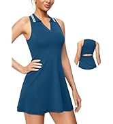 IUGA Tennis Dress for Women Golf Dress with Shorts Underneath Workout Athletic Dresses Built-in B...