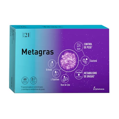 Plameca Metagras - Fórmula natural quemagrasas - Ayuda a conseguir tu ideal - Metabolismo de grasas - 60 cápsulas vegetales