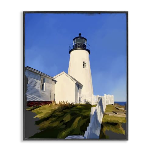 Lighthouse Ocean Beach View, 16 x 20 Inch Framed Giclée Print