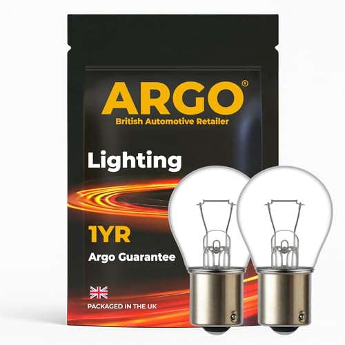 Argo 382 P21w Car Bulbs 12v Clear Ba15s Brake light bulbs (1 Pins Single Filament) Stop and Tail light bulbs Fog Reverse Light Bulb Halogen indicator bulbs Car Light Bulbs - Pack of 2