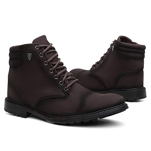 Bota Coturno Masculino Casual Conforto Cano Médio + Relógio + Cinto + Carteira - Café/40