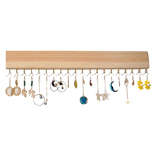 XYLUCKY Organizador De Joyas Soporte Organizador De Joyas Colgante De Madera Montado En La Pared con Ganchos De Metal, Pantalla para Anillos Colgantes, Aretes, Soporte para Collares,40cm Cover