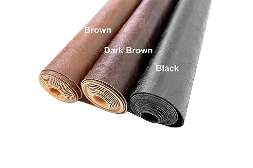 Bobeey 1 Yards 54 Inch X 36 Inch Dark Brown Faux Leather Fabric Distressed Crazy Horse Soft Fake Leather Fabric By The Yard Dark Brown Upholstery Vinyl For Sofa Bags Chairs Car Seats Diy Crafts thumb #5