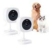 Picture of Viigytek 2K Home Indoor Pet Security Camera 2.4GHz with Night Vision, Dog/Cat 2-Way Audio, Wired, Motion Detection and Pet Monitor, Cloud & SD Card Storage, Phone App Control (White-2Pack)
