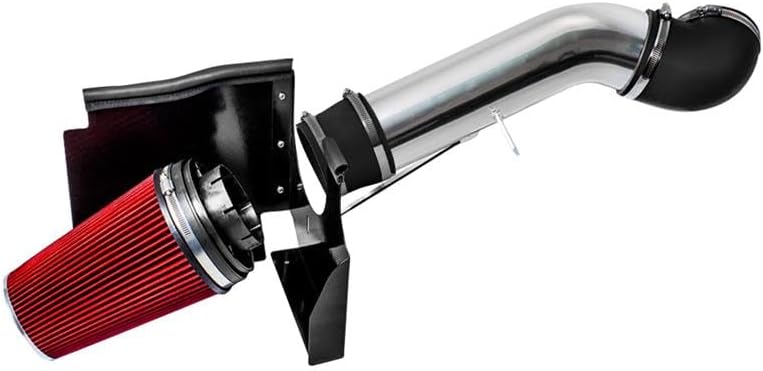 Cold Air Intake System with Heat Shield Kit + Filter Combo RED Compatible For 07-08 Escalade Avalanche Silverado Suburban Cheyenne Tahoe Sierre Denali Yukon 5.3L/6.0L V8