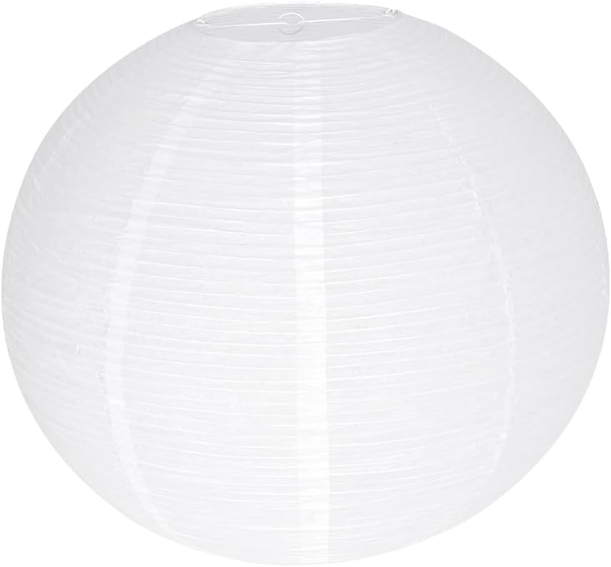 White Paper Lamp Shade, 12''x12'' Small Chinses Paper Lantern Pendant Light Shade,Round Lanpshade Home Decor Ceiling Lampshade, Foldable Lampshade