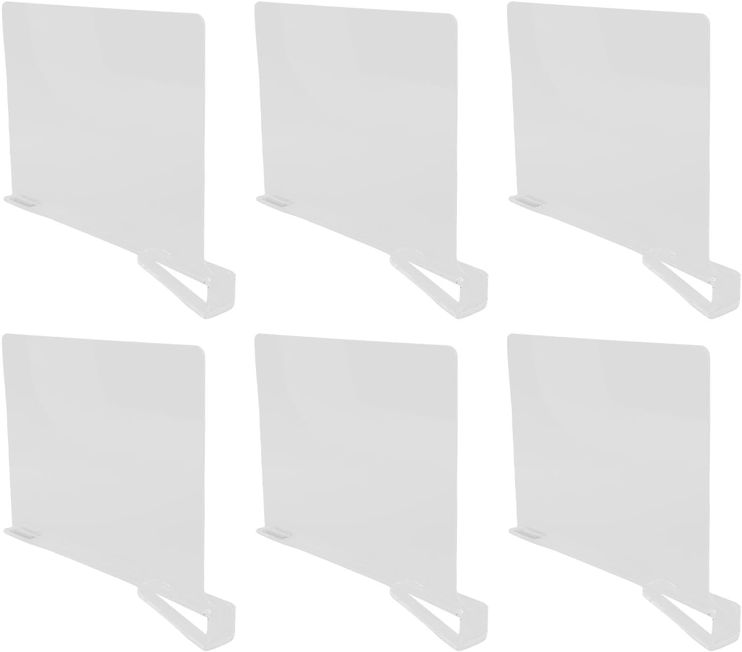 AUNMAS 6PCS Shelf Dividers, Clear Closet Shelf Organizer for Closet Organization, with Easy Clamp On Design for Bedroom Kitchen Office