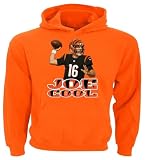 Mountee Apparel Joe Flacco Joe Cool Cincinnati Hooded Sweatshirt Hoodie ADULT LARGE Orange