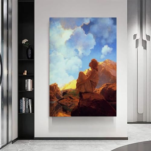 Affiche scène montagne Maxfield Parrish grand format toile déco - 7