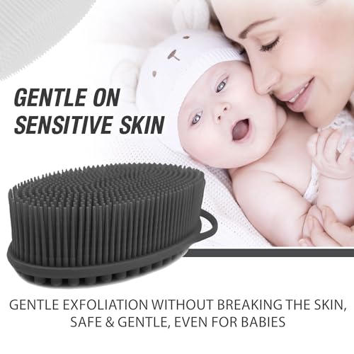 Avilana Exfoliating Silicone Body Scrubber Easy to Clean, Lathers Well, Long Lasting, and More Hygienic Than Traditional Loofah