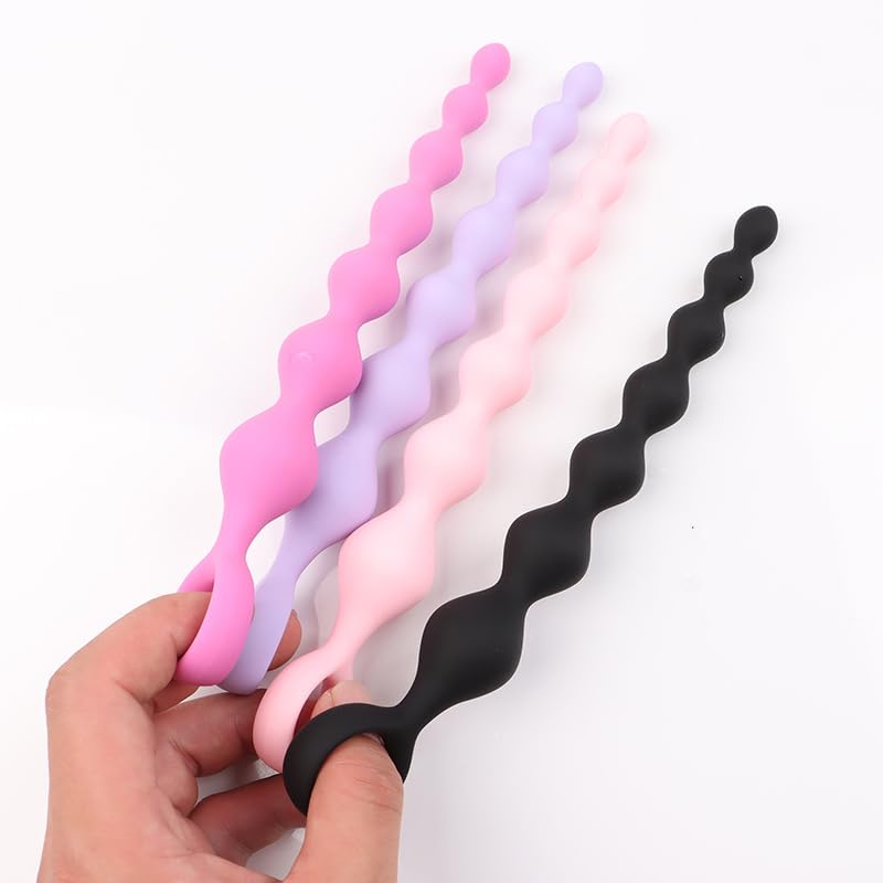 アナルプラグ アナルビーズ アナル開発 アナル拡張 アナルグッズ 初心者向け 7連結ビーズ シリコン製 連珠式 男女兼用 ソフト素材 装着出来るプラグ 防水 ポータブル (ピンク) - 画像3