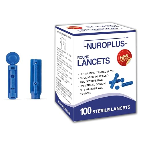 Image of Dr Morepen Supported Premium Glucometer Round Blood Lancet 100 Pcs Blue Colour