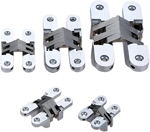 Zorilo Folding Steel Hinge Repair Plate Hinges,T-Hinge Heavy,Door Hinges, 2 Stainless Steel Concealed Hinges, Folding Door Hinges For Kitchen Furniture Hardware With Screws (13X60Mm) (Size:13X45Mm) #TOP3