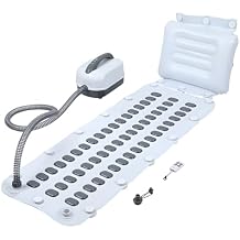 Portable Spa Bubble Bath Mat, Full Body Bubbling Non-Slip Bath Mat with Remote, Pillow & Electric Air Pump - Adjustable Bubble Settings for Bathtub Home Spa Relaxation Vacuum Knob