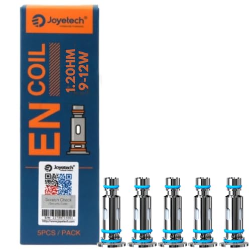 E Cigarette Joye tech EN Coils - 5 Pack [1.2ohm | 9-12W] E Cigarette Push fit Vape Coils for Joyetech EVIO C Vape Kit & Joyetech EVIO-Box Vape Kit E leaf EN Air Tank, EN Drive Tank, Ecig No Nicotine
