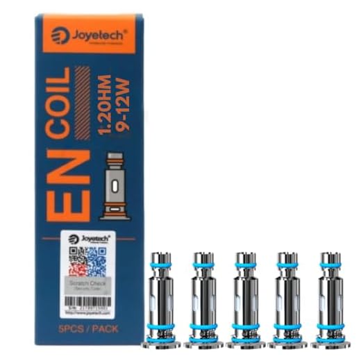 E Cigarette Joye tech EN Coils - 5 Pack [1.2ohm | 9-12W] E Cigarette Push fit Vape Coils for Joyetech EVIO C Vape Kit & Joyetech EVIO-Box Vape Kit E leaf EN Air Tank, EN Drive Tank, Ecig No Nicotine