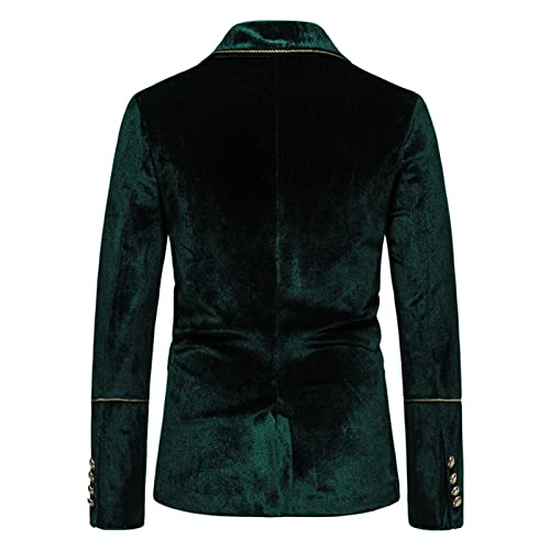 Mens Suits,Men's 2 Piece Velvet Suits Classic Solid Suit Jacket Pants Set Slim Fit Double Breasted Tuxedo For Prom Green #TOP3