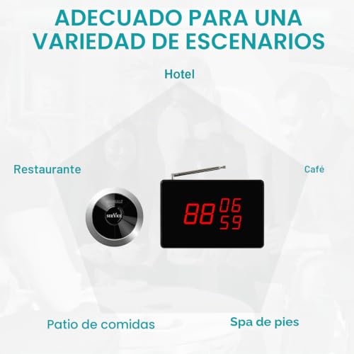 Miniatura 3 de Singcall System Inalámbrico De Llamada De Restaurantes Hoteles Asilo De Ancianos Hospitales Resistente System De Llamada De Emergencia 1 Receptor De Pantalla 10 Botones De Llamada Inalámbricos