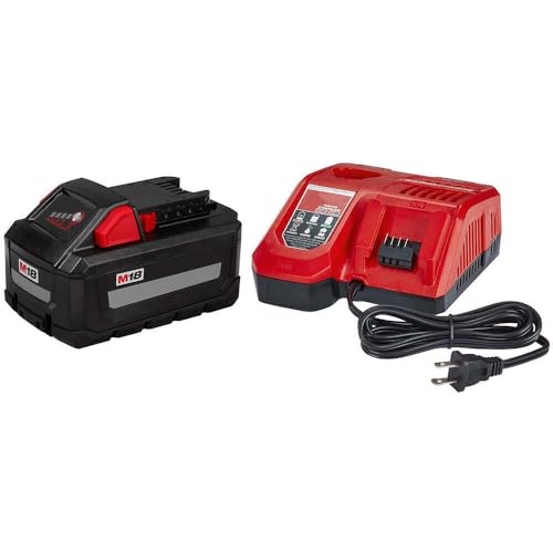 Milwoukee Fits Milwaukee 48-59-1880 M18 18V 8.0Ah High Output Battery Starter Kit, red