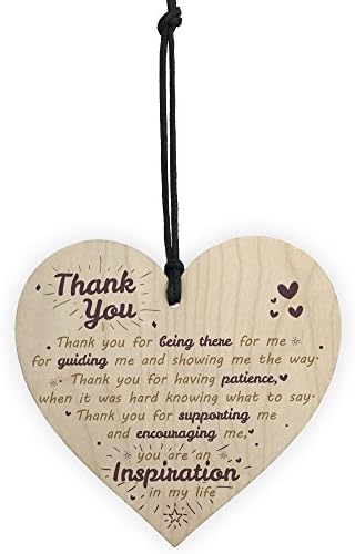 RED OCEAN Thank You For Being There Wooden Hanging Heart Love Family Friendship Anniversary Plaque THANK YOU Gift Sign