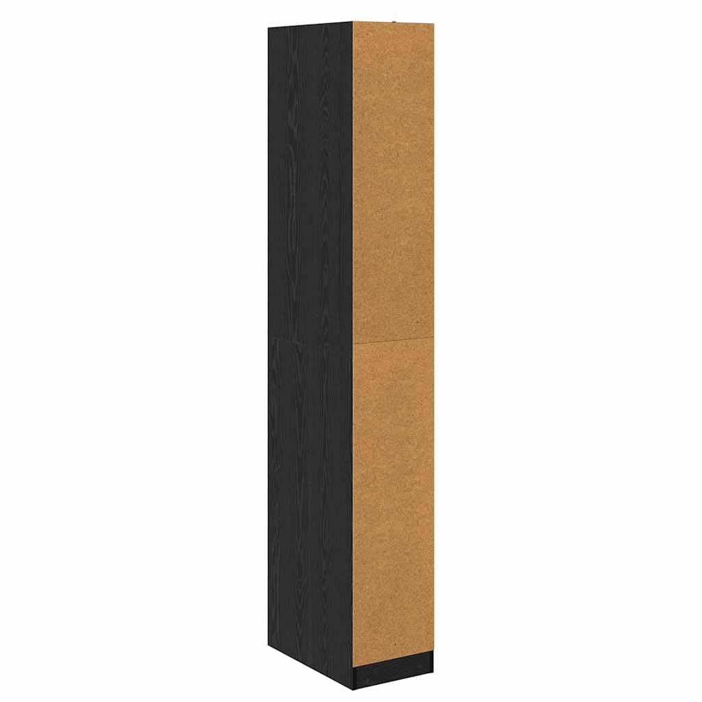 vidaXL Garderoba Czarny Dąb 50 x 30 x 200 cm Drewno inżynieryjne