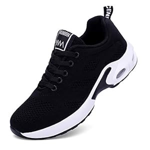 ROEGRE Women’s Sneakers, Popular, Walking Shoes, Running Shoes, Jogging Shoes, Sports Shoes, Black, White, US Men’s 6.5 – 10.5 (22.5 – 26.5 cm)