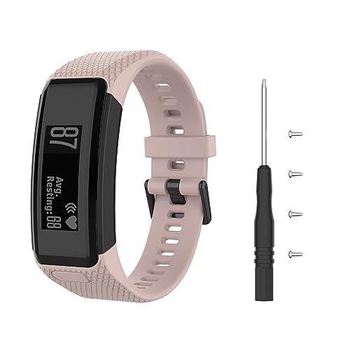 SMYAOSI Correa Compatible con Garmin Vivosmart HR, Accesorios Banda de Reloj de Silicona Suave Ajustable Reemplazo diseñado para Garmin Vivosmart HR Smart Sport Reloj (no rastreador) (Rosa)