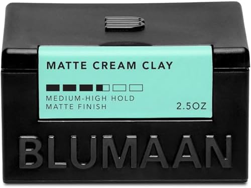 BLUMAAN Matte Cream Clay - High Hold Matte Finish - Versatile, Easy To Apply, Weightless Control, Nourishing and Cleansing Hair Care Essential with Natural Ingredients - 71 ml/2.5 oz