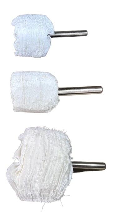 Cotton Buffing Wheel with 6mm Spindle, White, Polishing Attachment for Drill-image-12