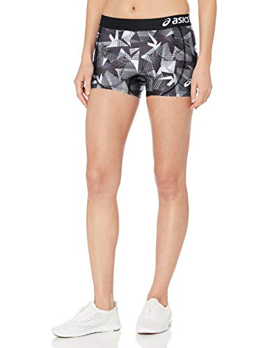 Asics Women's Team Shorts, Steel Grey/Black, Large #TOP21