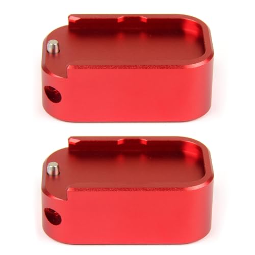 TACFUN 2 Pack Weighted Magazine Base Plate Compatible with Glock 9mm/.40 (RED)