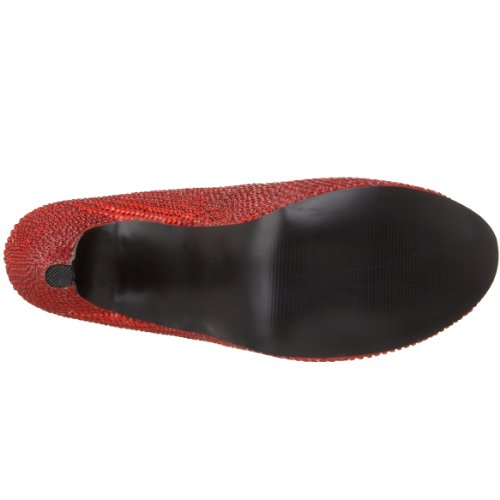 Bordello By Pleaser Women's Teeze-04R Pump,Red Rhinestones,9 M Us #TOP3